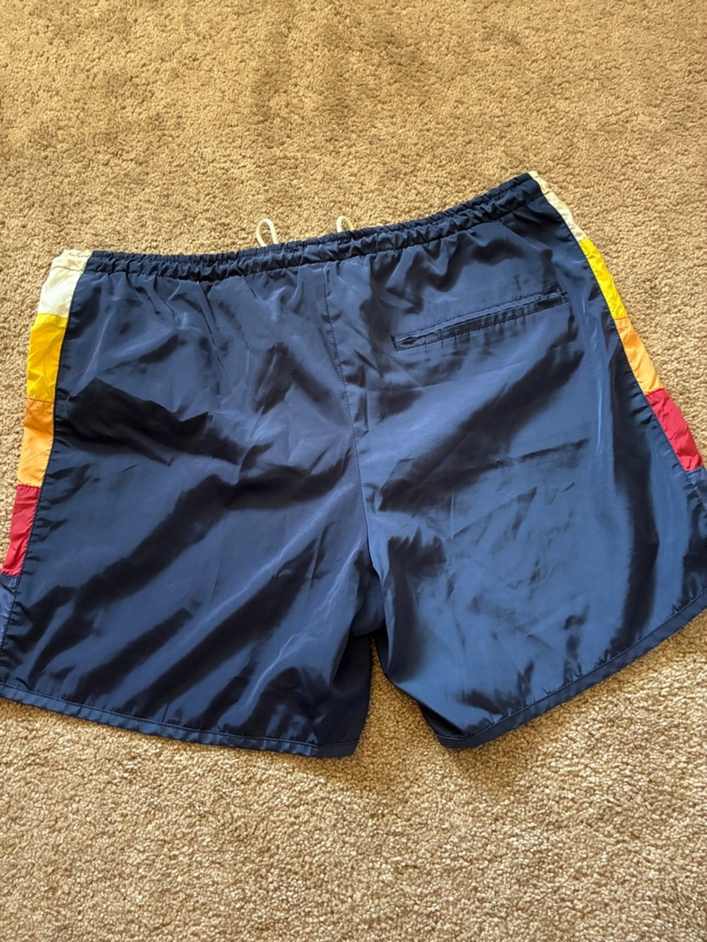 Free Fly New Haven Board Shorts Navy Blue Rainbow Stripe Size M - Picture 4 of 6